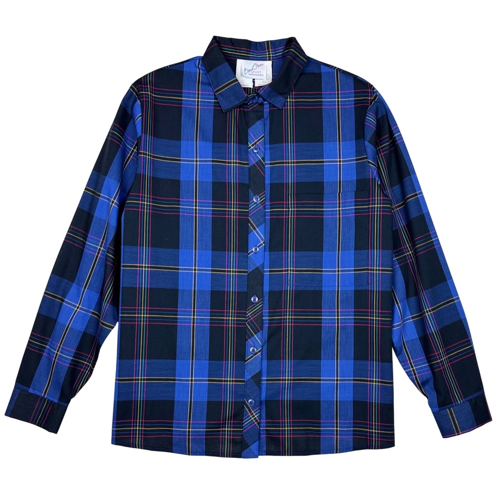 Vintage Levi Strauss Bend Over Sport Plaid Shirt Women 38 / XL Made in USA 70s